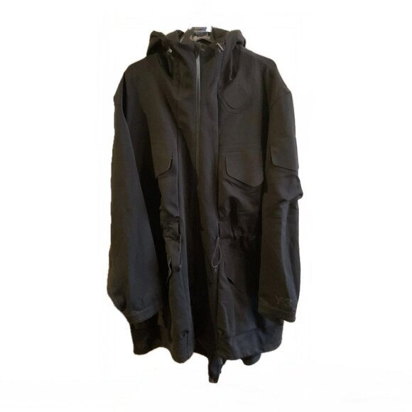 Y-3 Adidas/Yohji Yamamoto Hooded Double Zip Fishtail Coat - Picture 10 of 16